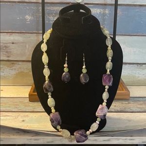 Fine jewelry 2 pc- amethyst necklace and earrings